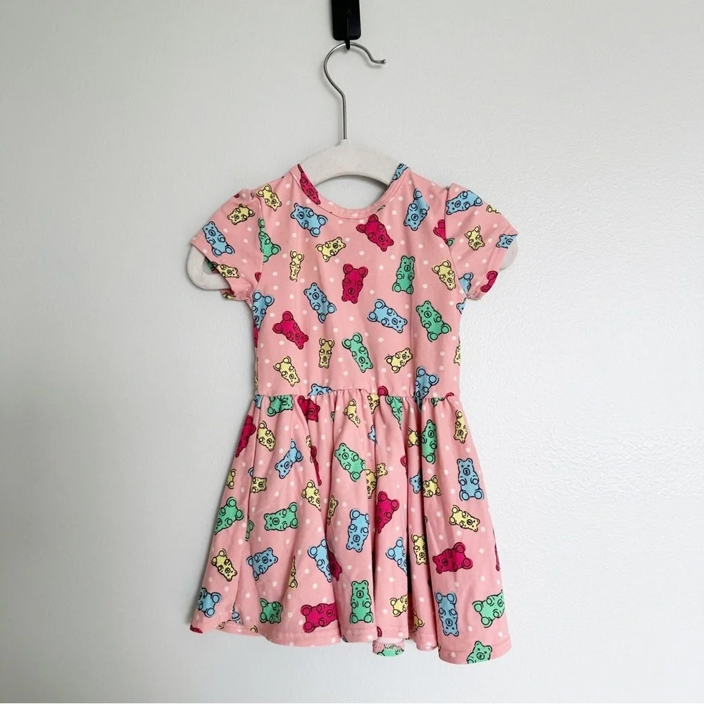 Dot Dot Smile Classic Cap Pink Polka Dot Gummy Bear Print Twirl Dress